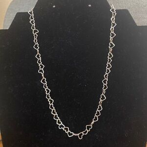 Vintage 16” Heart Link Sterling Silver Necklace | 925 Italy